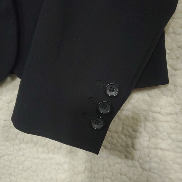 Worthington Blazer Women PS Petite Black One Button Collared Long Sleeve Lined - Picture 8 of 13